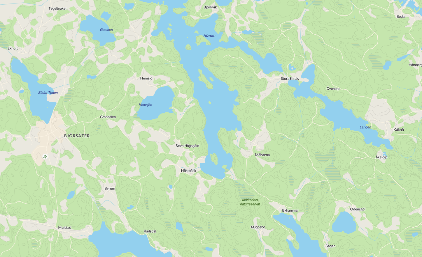 Karta över Målstena och omgivningen