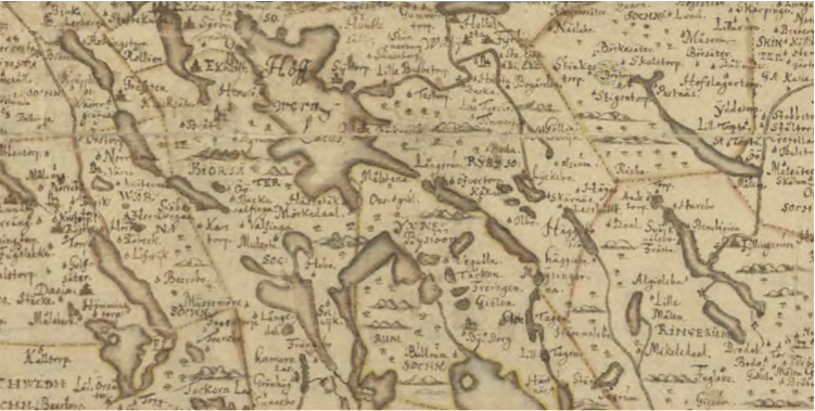Målstena på 1653 års karta