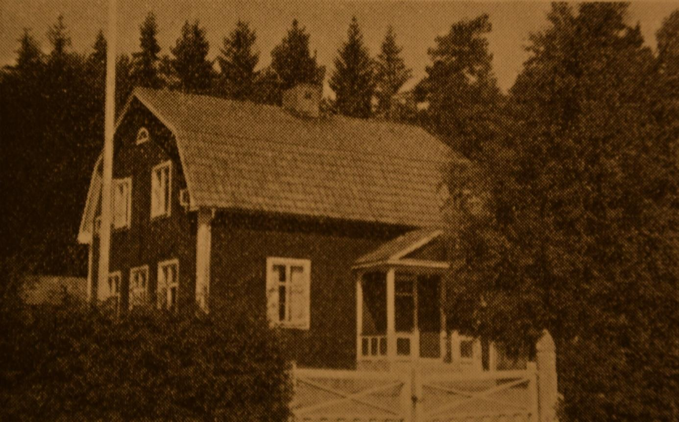 Målstena gamla skola på ett äldre fotografi